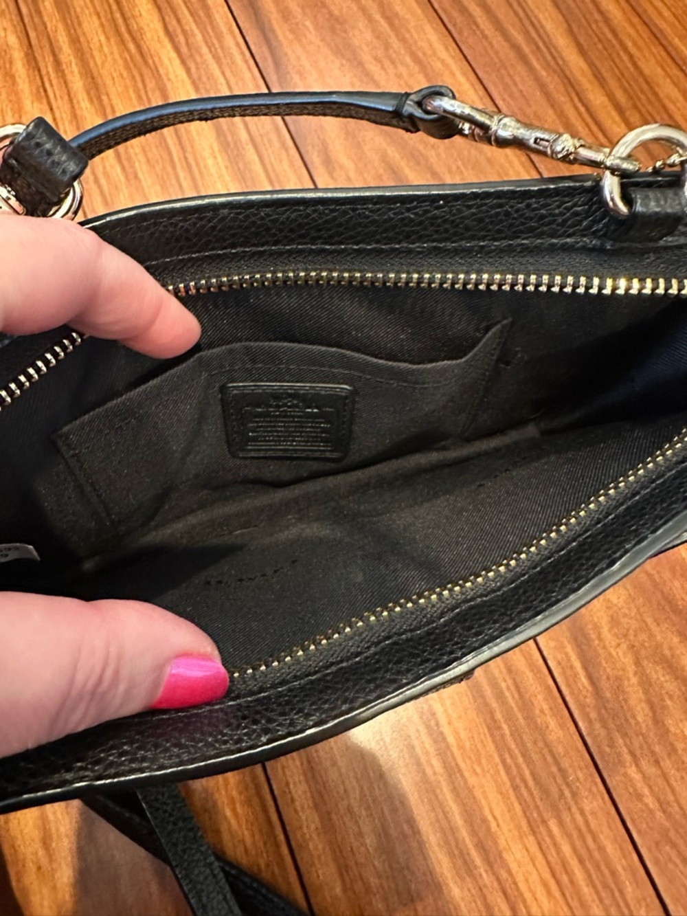 Coach Black Crossbody Wallet Purse - Classic Leather Look - Picture 5 of 10